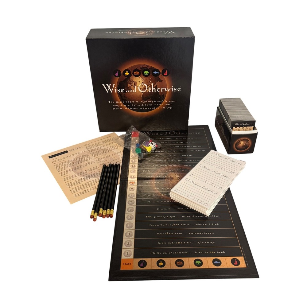 Wise and Otherwise Board Game The Game of Old Sayings and Proverbs 1997 Vintage